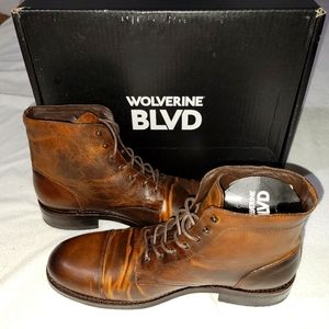 💯🆕️ BLVD Cap Toe Full Grain Leather Boots Limited Edition